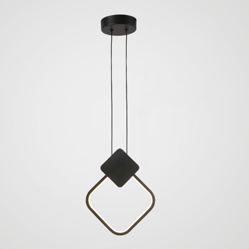 Silicone Black Led hangende lamp in moderne artistieke stijl aluminium lineaire hanglamp voor slaapkamer