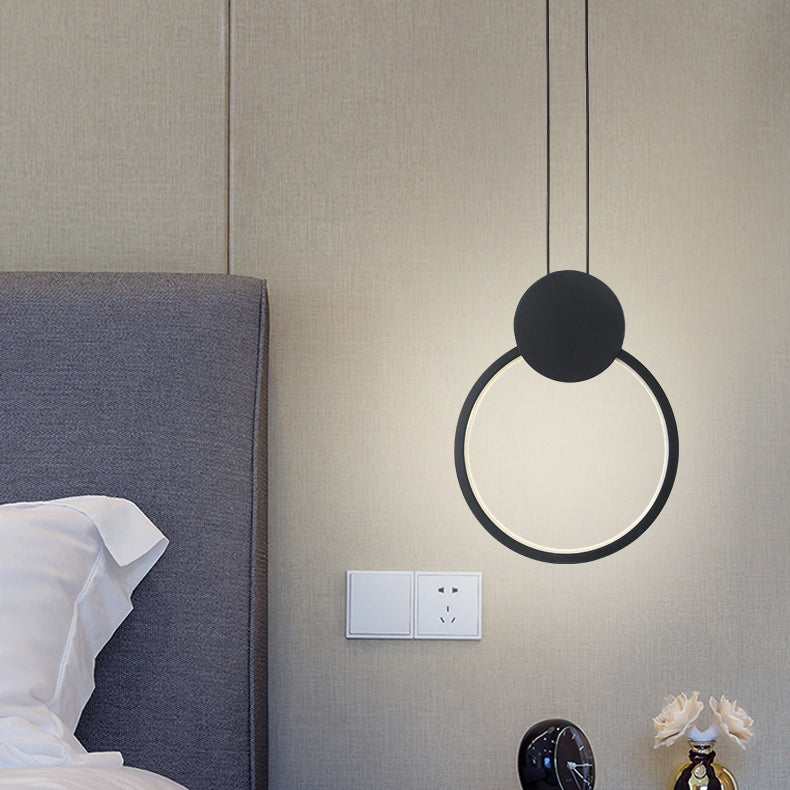 Silicone Black Led hangende lamp in moderne artistieke stijl aluminium lineaire hanglamp voor slaapkamer