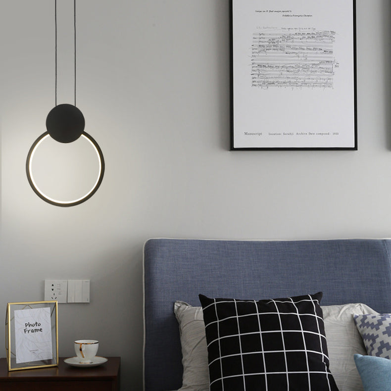 Silicone Black Led hangende lamp in moderne artistieke stijl aluminium lineaire hanglamp voor slaapkamer
