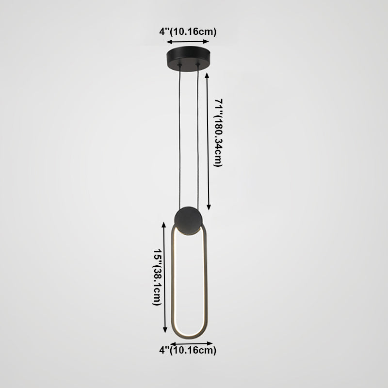 Silicone Black Led hangende lamp in moderne artistieke stijl aluminium lineaire hanglamp voor slaapkamer