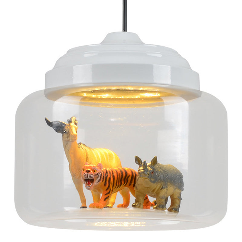 Moderne stijl kan hangend lichtglas 1 lichte hanglamp (inclusief willekeurig speelgoed) schaduwen)
