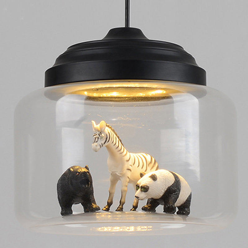 Moderne stijl kan hangend lichtglas 1 lichte hanglamp (inclusief willekeurig speelgoed) schaduwen)
