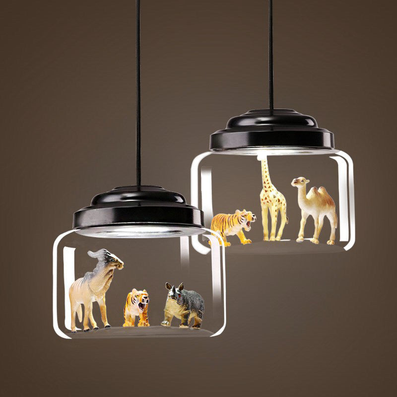 Moderne stijl kan hangend lichtglas 1 lichte hanglamp (inclusief willekeurig speelgoed) schaduwen)