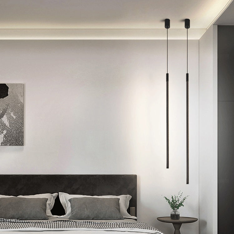 Moderner Stil Linearer Schatten hängend leichter Metall 1-Licht-Hanglampe für Wohnzimmer