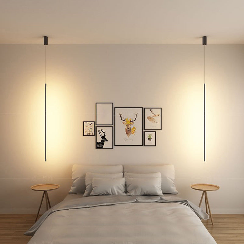 Moderner Stil Linearer Schatten hängend leichter Metall 1-Licht-Hanglampe für Wohnzimmer