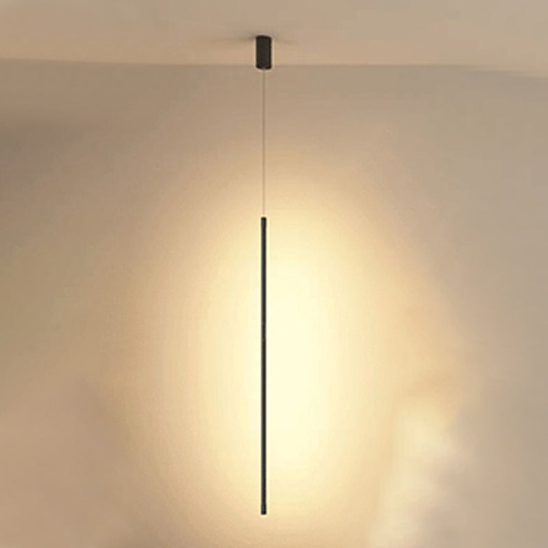 Moderner Stil Linearer Schatten hängend leichter Metall 1-Licht-Hanglampe für Wohnzimmer