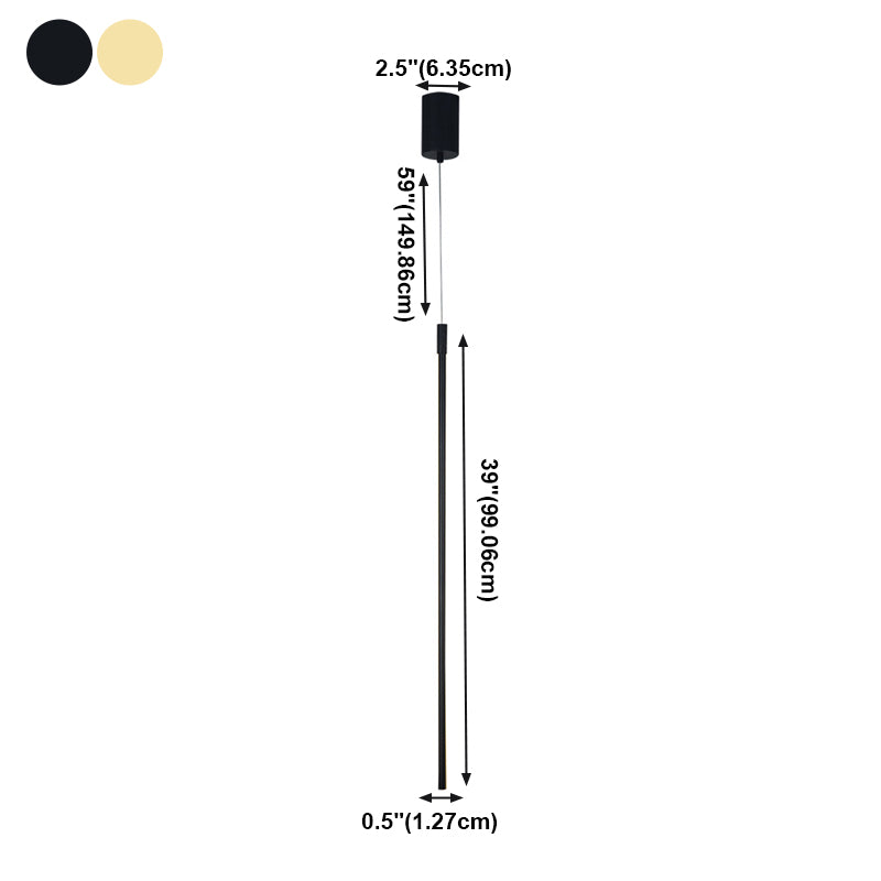 Moderner Stil Linearer Schatten hängend leichter Metall 1-Licht-Hanglampe für Wohnzimmer