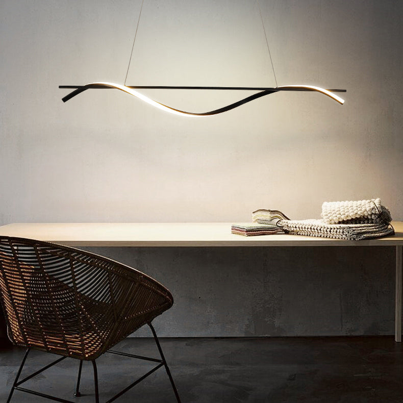 Modern Style Linear Shape Island Light Metal 1 Light Island Lighting Fixture