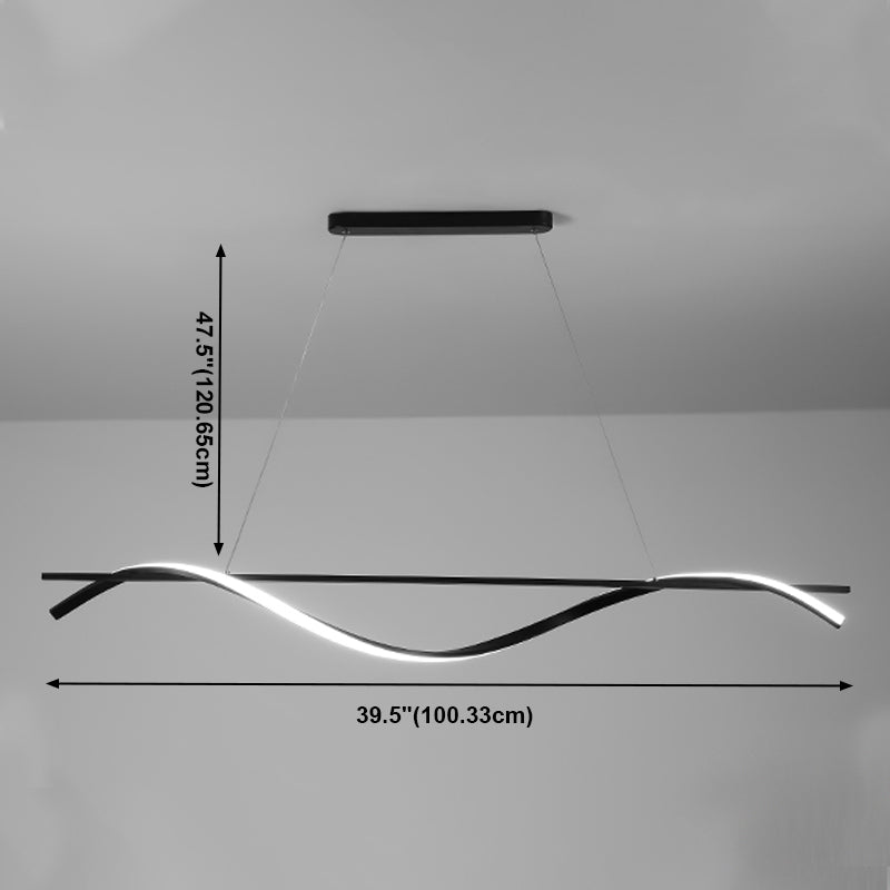 Modern Style Linear Shape Island Light Metal 1 Light Island Lighting Fixture