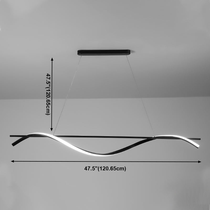 Modern Style Linear Shape Island Light Metal 1 Light Island Lighting Fixture