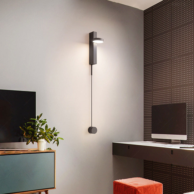 Zeitgenössische einfache Metallwand -Wandleuchte einzelnes Licht rotierendes Wandlicht für Wohnzimmer