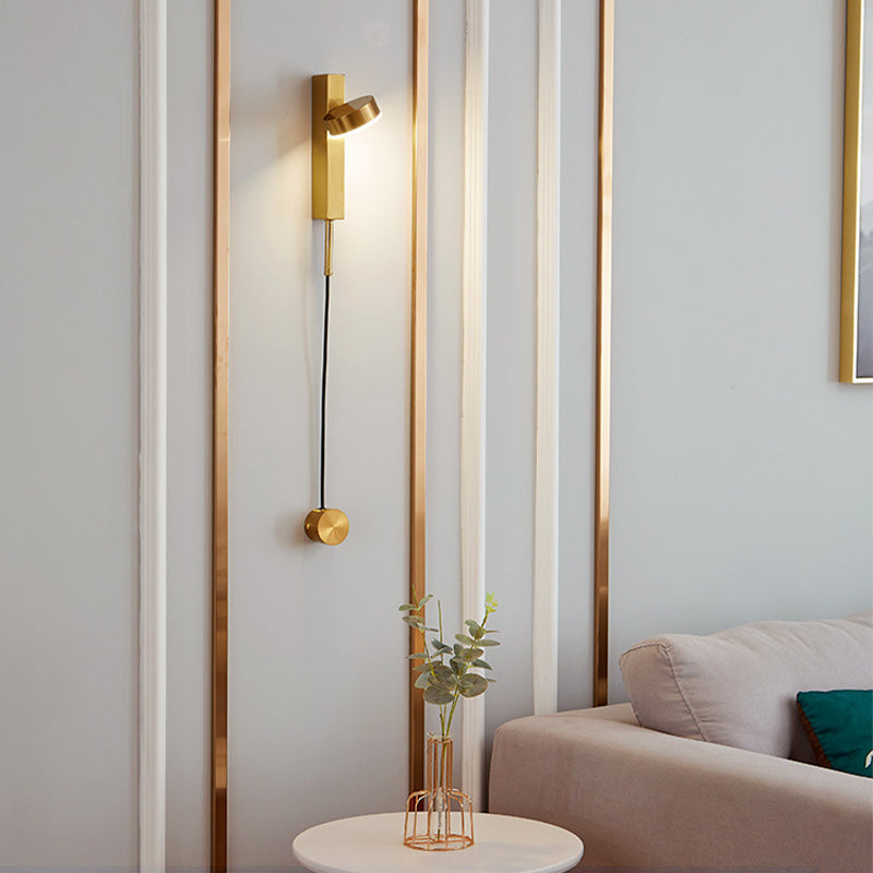 Zeitgenössische einfache Metallwand -Wandleuchte einzelnes Licht rotierendes Wandlicht für Wohnzimmer