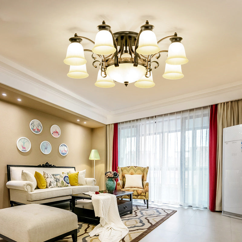 Zeitgenössische Unterputzleuchte, minimalistische Deckenleuchte mit Glasschirm für Schlafzimmer