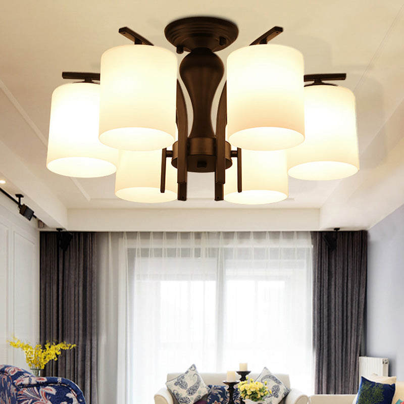 Modern Flush Mount Light Simple Ceiling Lamp with Glass Shade for Drawing Room Living Room