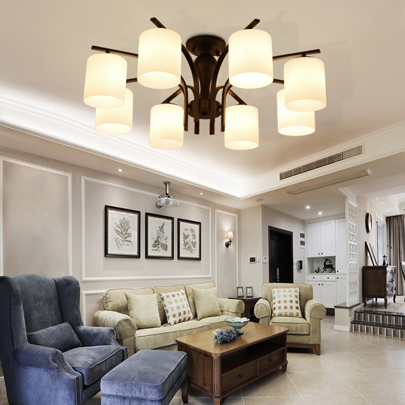 Modern Flush Mount Light Simple Ceiling Lamp with Glass Shade for Drawing Room Living Room