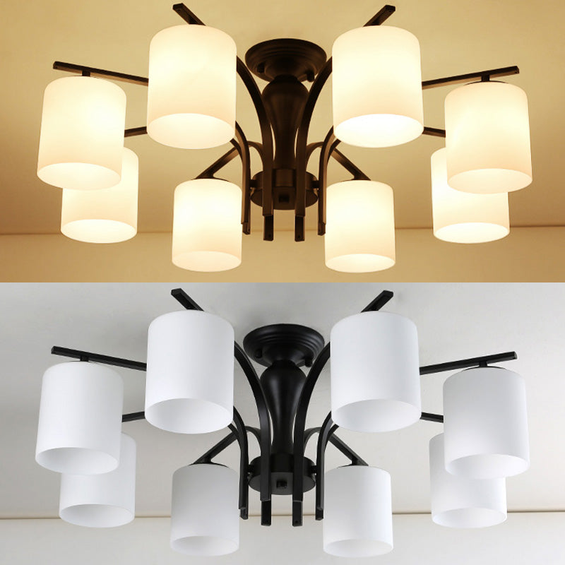 Modern Flush Mount Light Simple Ceiling Lamp with Glass Shade for Drawing Room Living Room