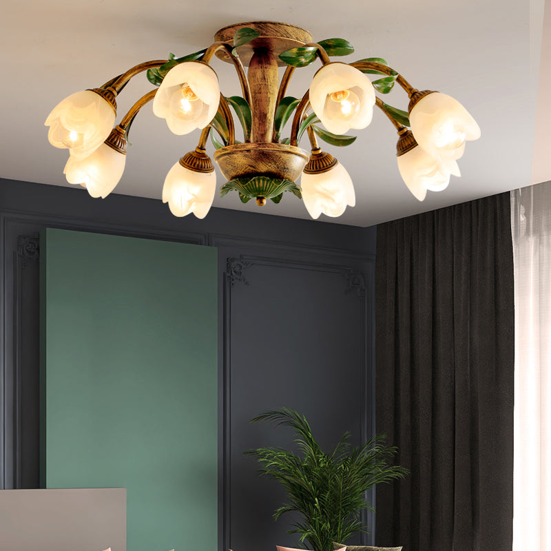 Simple Style Flush Mount Ceiling Light Fixtures Modern Ceiling Lamp with Glass Shade