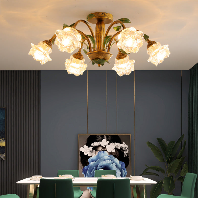Simple Style Flush Mount Ceiling Light Fixtures Modern Ceiling Lamp with Glass Shade