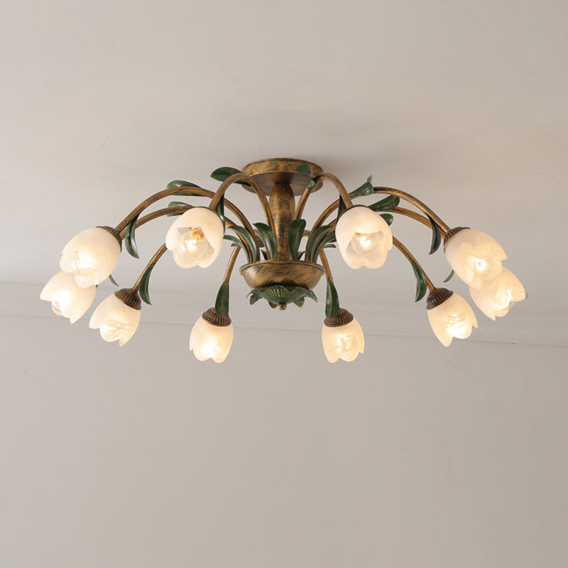 Simple Style Flush Mount Ceiling Light Fixtures Modern Ceiling Lamp with Glass Shade