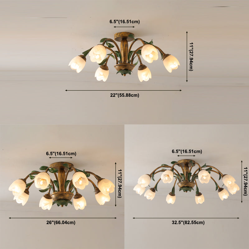 Simple Style Flush Mount Ceiling Light Fixtures Modern Ceiling Lamp with Glass Shade