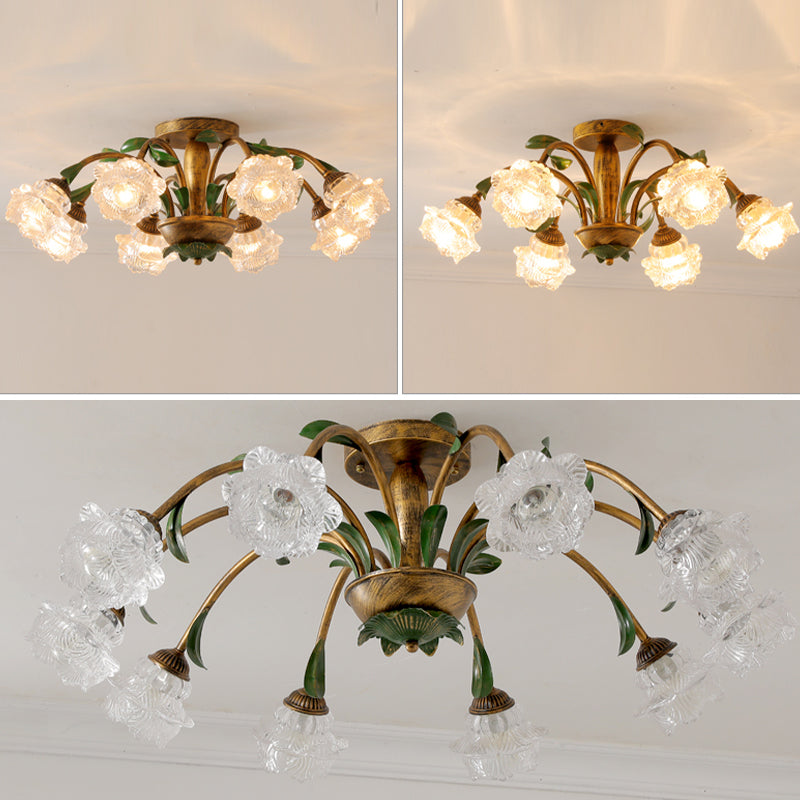 Simple Style Flush Mount Ceiling Light Fixtures Modern Ceiling Lamp with Glass Shade