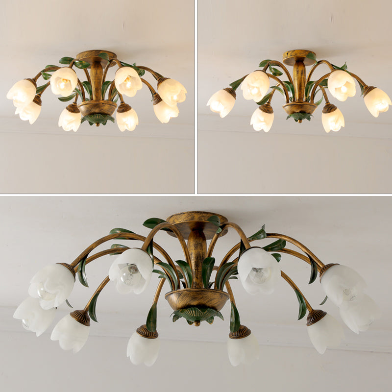 Simple Style Flush Mount Ceiling Light Fixtures Modern Ceiling Lamp with Glass Shade