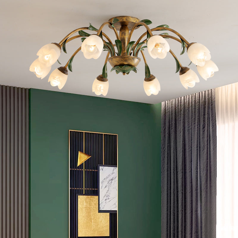Simple Style Flush Mount Ceiling Light Fixtures Modern Ceiling Lamp with Glass Shade