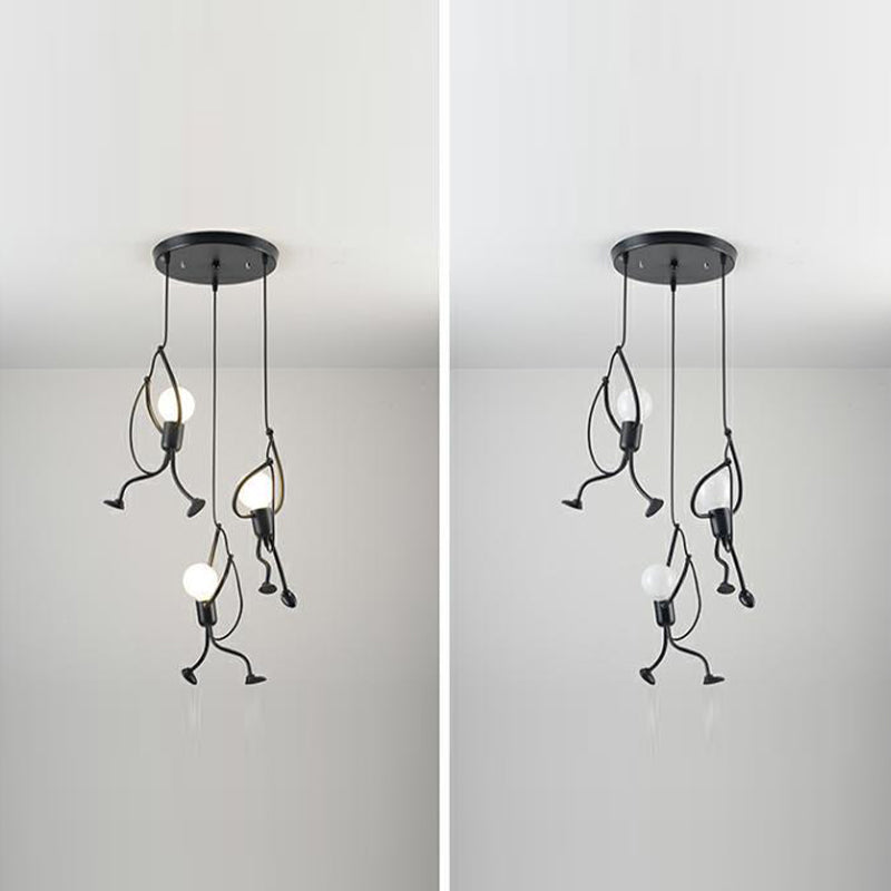 Style Industrial Style Light Swing in ferro battuto Lam lampade appeso in nero