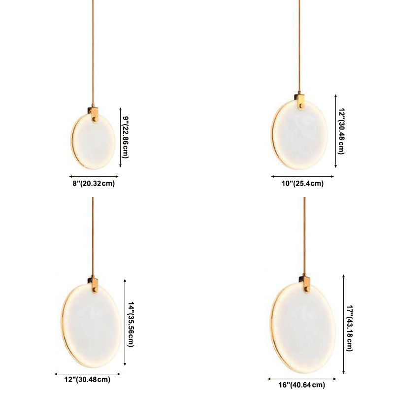 Lámpara colgante de piedra de forma colgante de 1 luz de estilo moderno en blanco