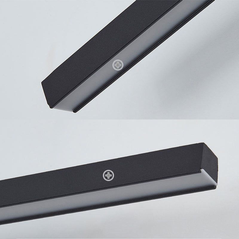 Modern Simple Hanging Light Fixture Dining Room LED Rectangle Pendant Light