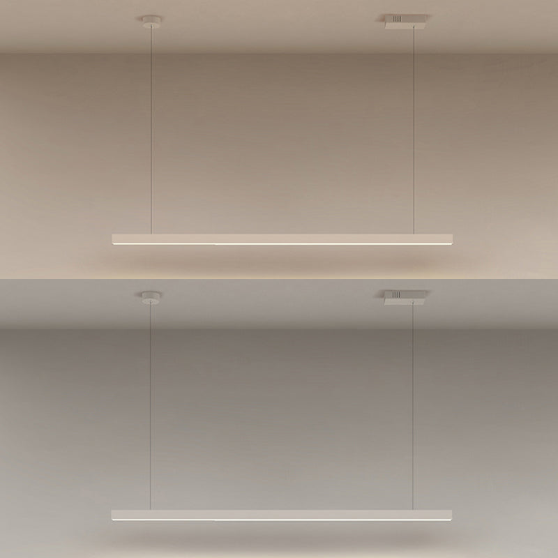 Modern Simple Hanging Light Fixture Dining Room LED Rectangle Pendant Light