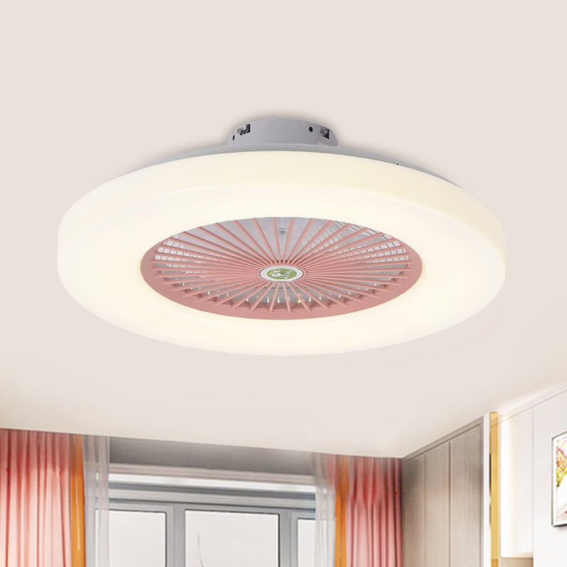 Sala de estar de donas Semi Flushmount Acrílico Acrílico Amarillo/Rosa LED LED CELOCHING LINULACIÓN, 23 "de ancho