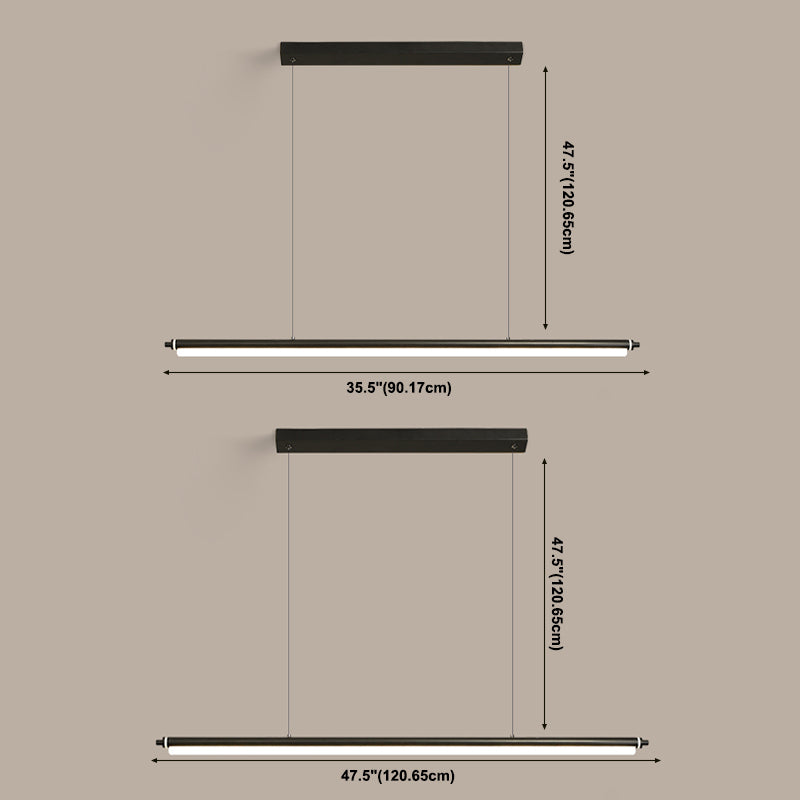 Moderner Stil Einfache hängende leichte LED Long Strip Anhängerlampe für Esszimmer