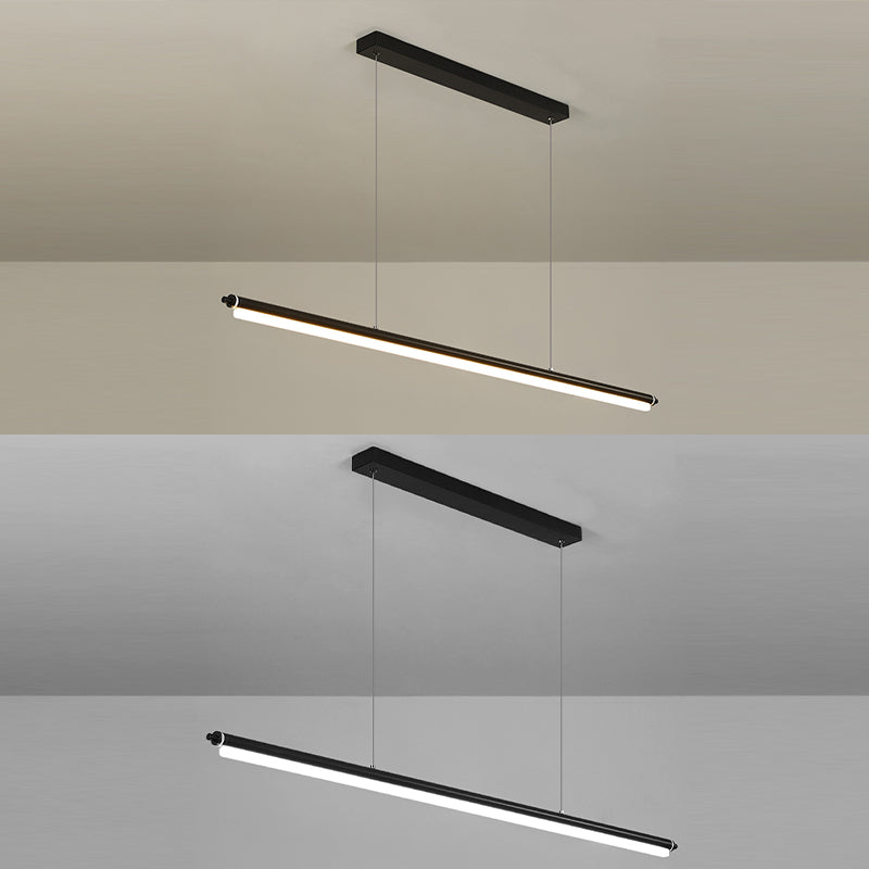 Moderner Stil Einfache hängende leichte LED Long Strip Anhängerlampe für Esszimmer
