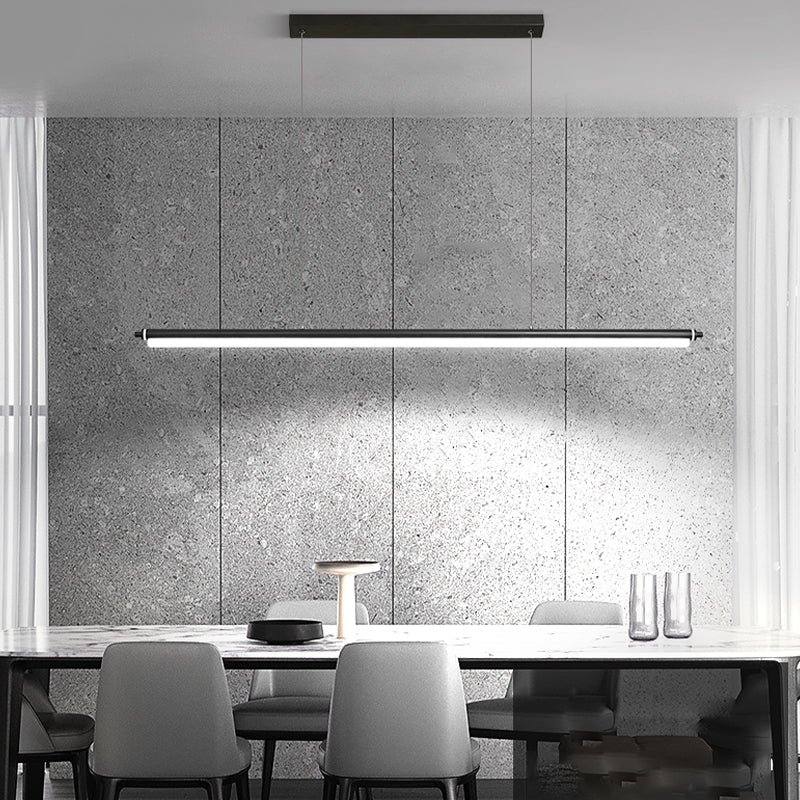 Moderner Stil Einfache hängende leichte LED Long Strip Anhängerlampe für Esszimmer