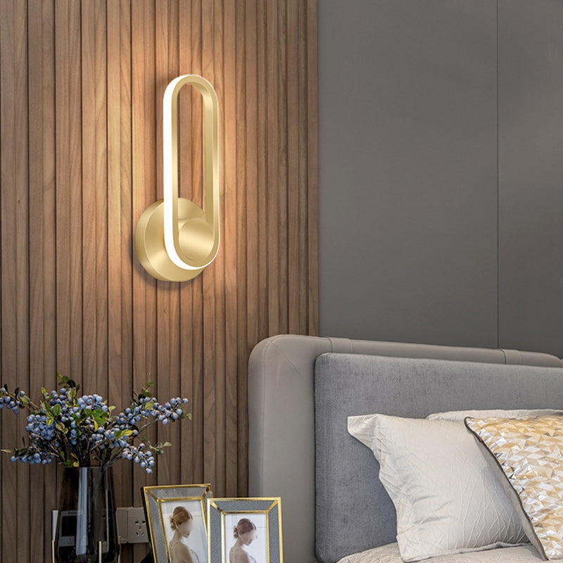 Contemporary Simple Wall Sconce Led Oval Wall Mounted Light Fixture for Bedside