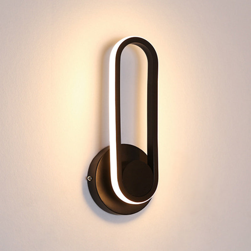 Contemporary Simple Wall Sconce Led Oval Wall Mounted Light Fixture for Bedside