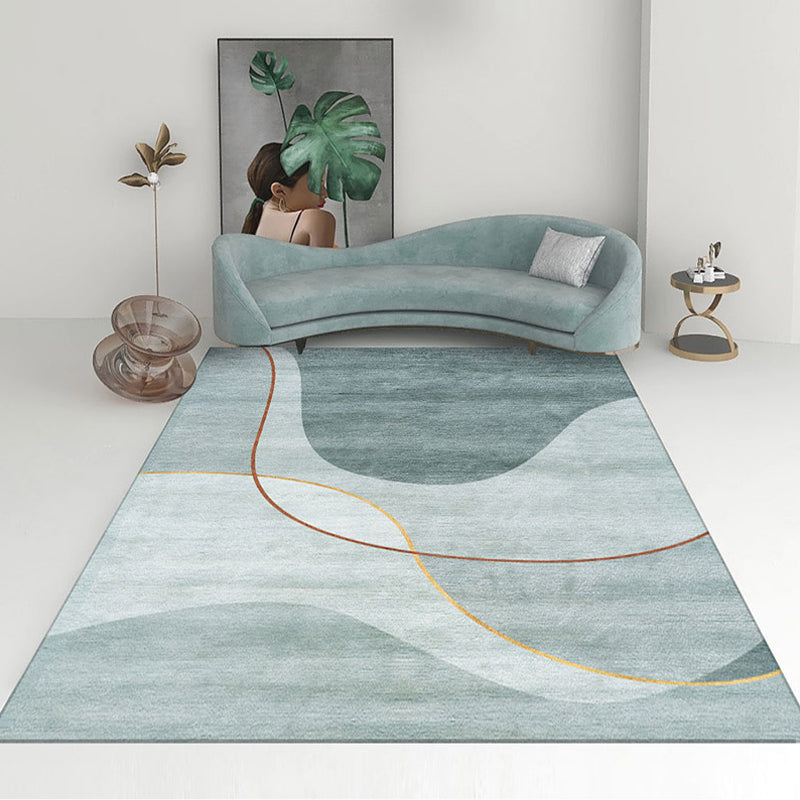 Grey Modern Carpet Plant Pattern Polyester Area Rug Stain Resistant Rug for Home Decor
