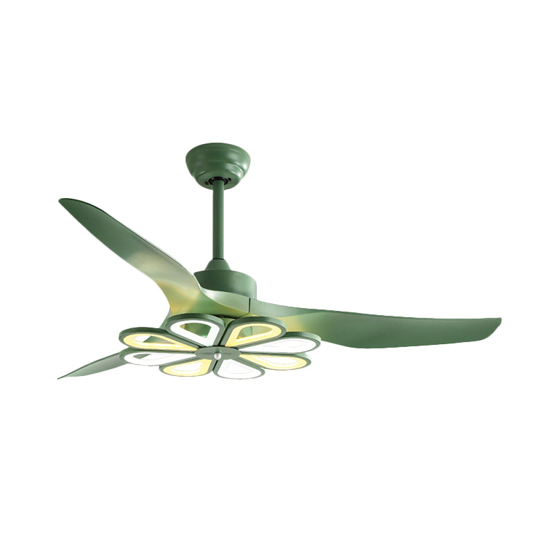 52 "W Green Floral Pendant Éclairage de ventilateur
