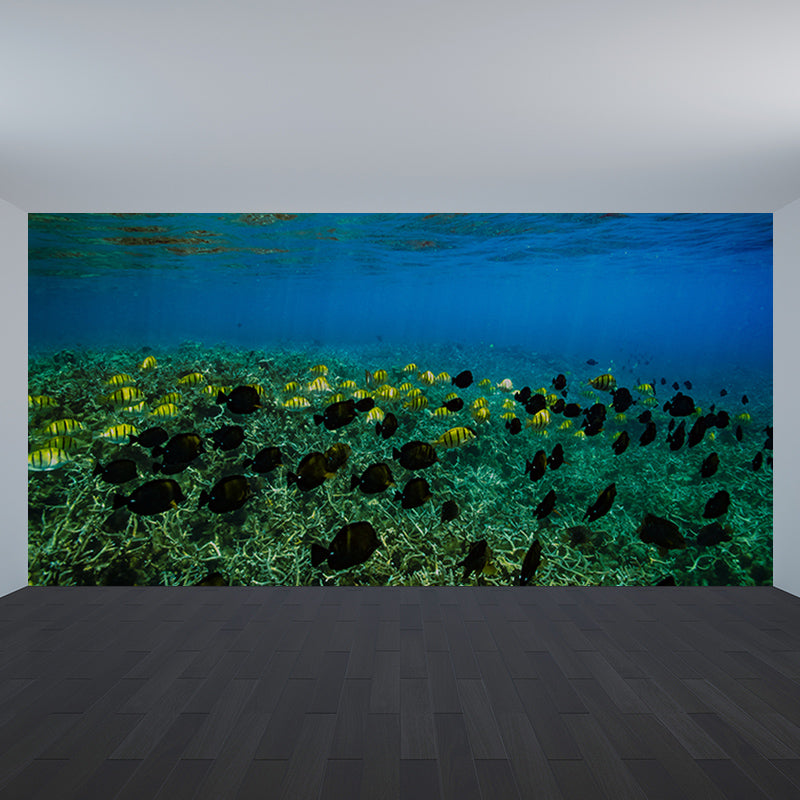 Rich Marine Life Wall Mural Home Decorations for Kitchen Sitting Room, Stain Resistant