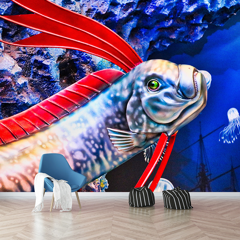 Marine Life Modern Style Moisture Resistant for Sitting Room, Custom Size Available