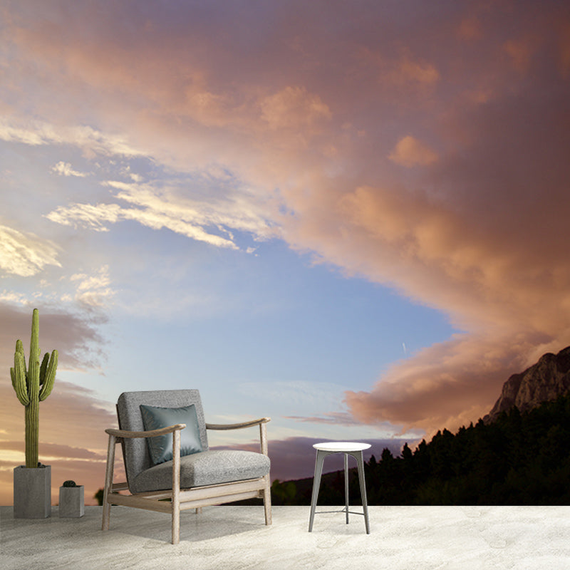 Beautiful Sky View Murals Stain-Resistant Wall Covering for Sitting Room
