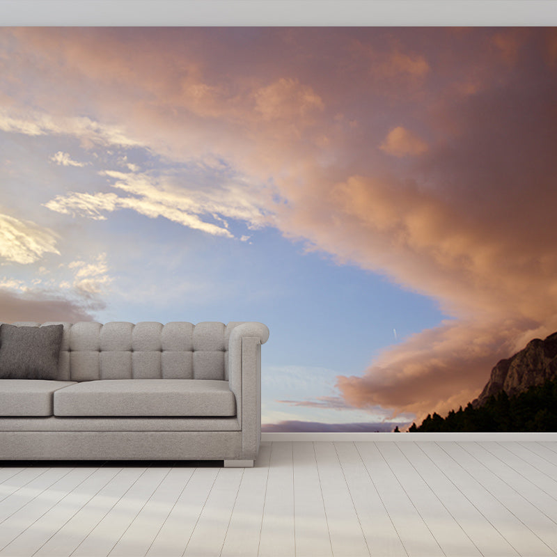 Beautiful Sky View Murals Stain-Resistant Wall Covering for Sitting Room