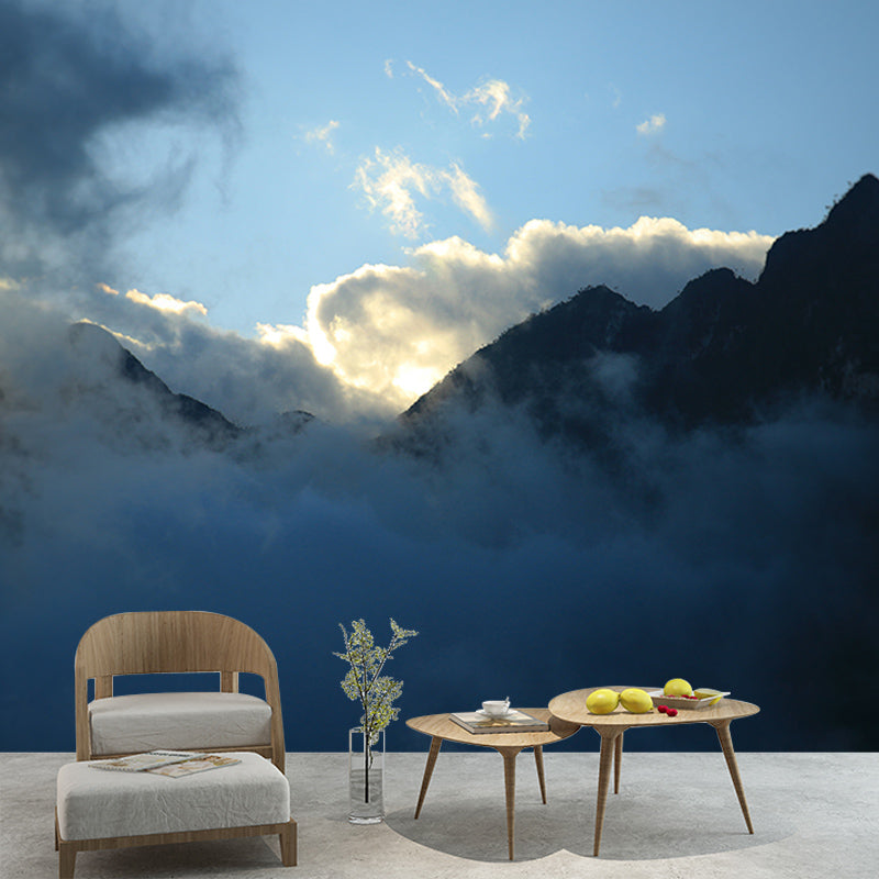 Beautiful Sky View Murals Stain-Resistant Wall Covering for Sitting Room