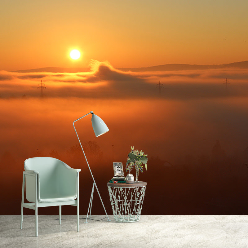 Beautiful Sky View Murals Stain-Resistant Wall Covering for Sitting Room