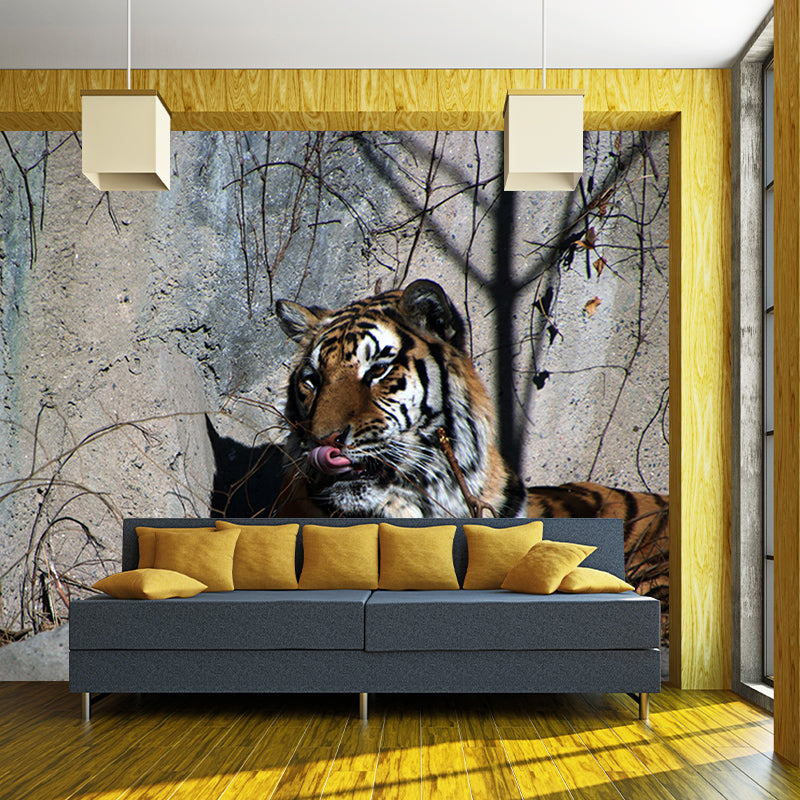 Tiger Mural Wallpaper Living Room Decoration, Personalized Size Available