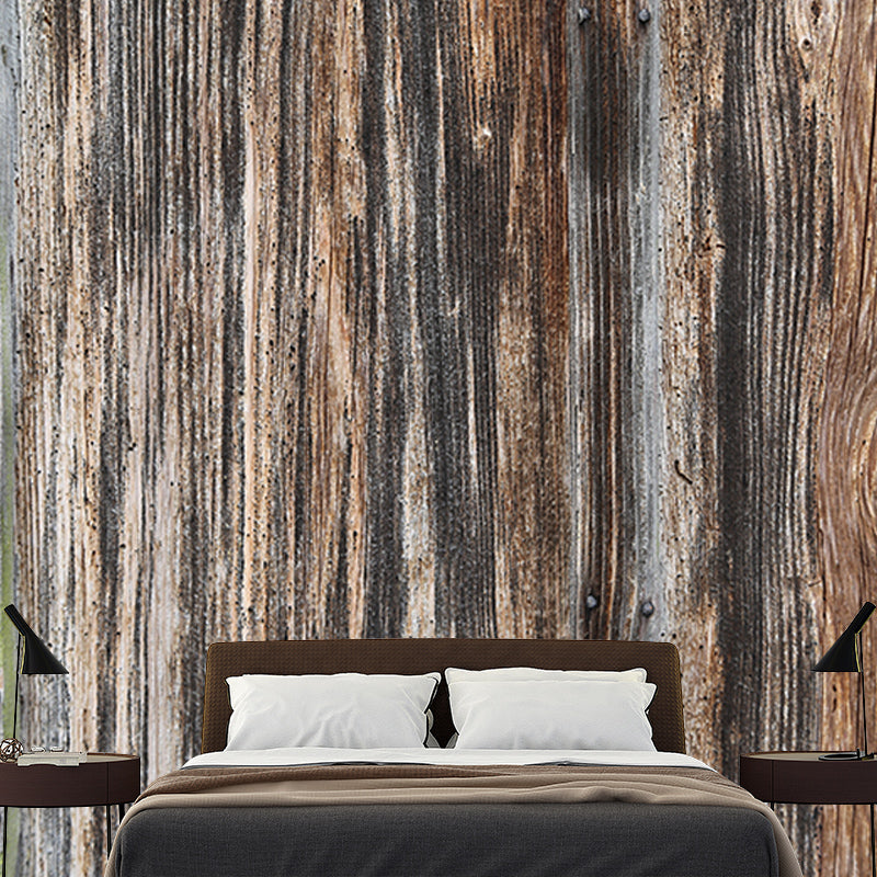 Wood Grain Customized Contemporary Mural Mildew Resistant for Living Room Decoration