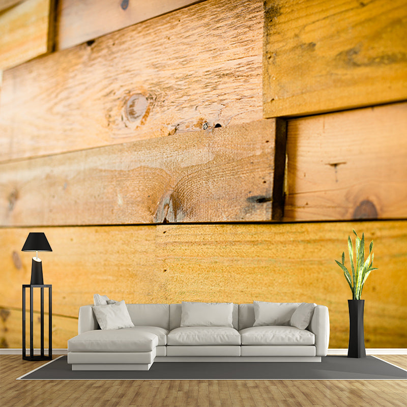 Wood Grain Industrial Style Mural Mildew Resistant for Living Room Decoration