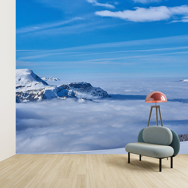 Mountain Landscape Mural Wallpaper Water Resistant Wall Covering for House Interior