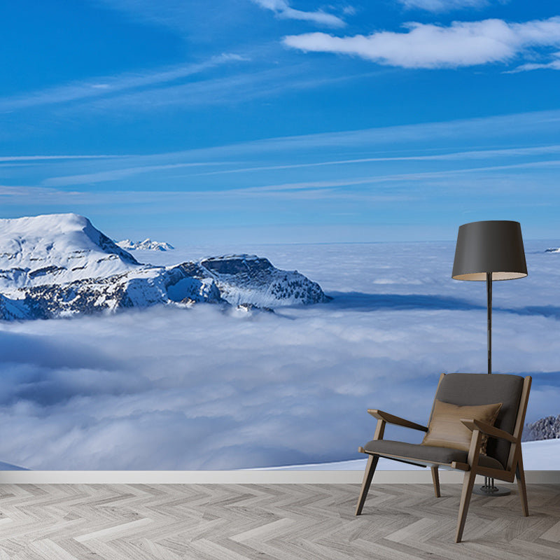 Mountain Landscape Mural Wallpaper Water Resistant Wall Covering for House Interior